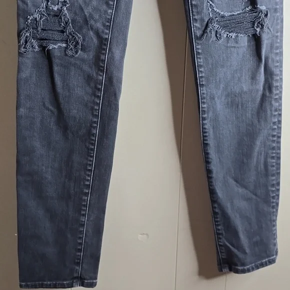 American Eagle Skinny Next Level Flex Distressed Gray Jeans W26 L30 - Picture 4 of 7